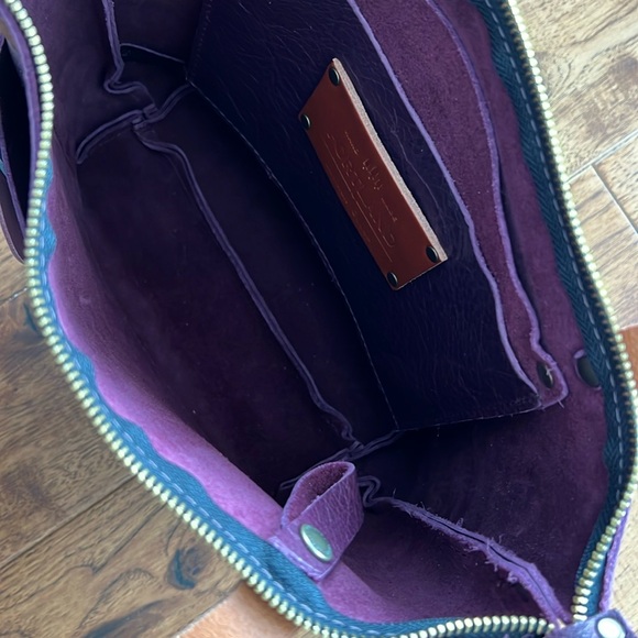 Portland Leather Purple Leather Tote Bag - Picture 10 of 11